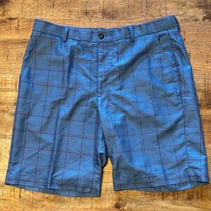 Greg Norman Blue Plaid Luxury Performance Golf Shorts Size Men's 36 (3)